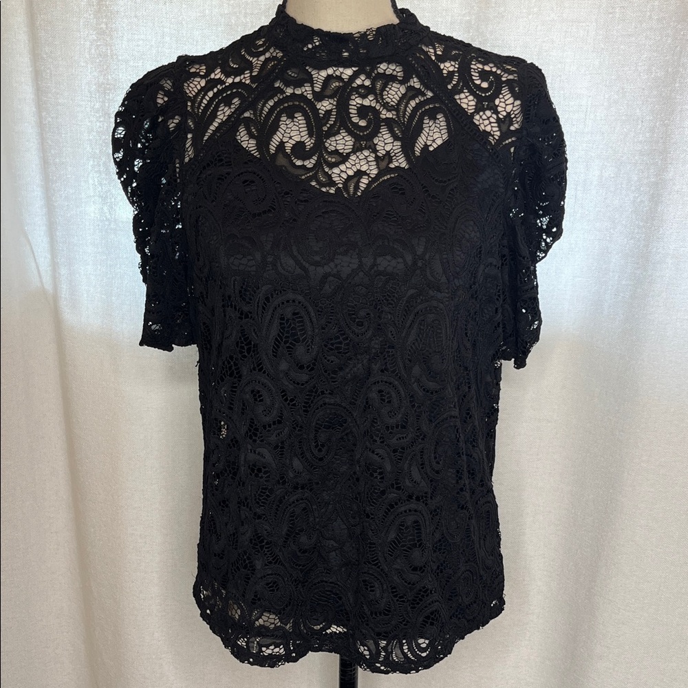 PerSeption Concept Black Lace Blouse